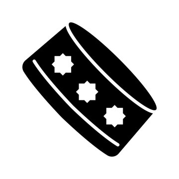 Turban hat icon. Culture and religious headwear filled symbol. Black and white.