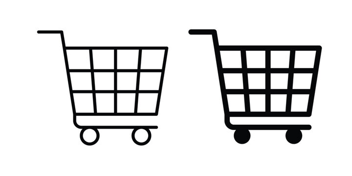 Shopping icon illustration design vector set in black.