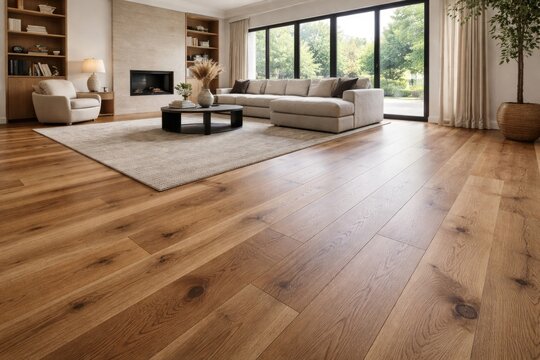 Upgrade to a modern home with European oak hardwood flooring showcasing rich wood grain replacing carpet