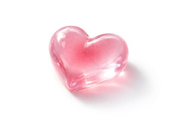 Fototapeta premium Bright white background displaying a soft jelly heart form