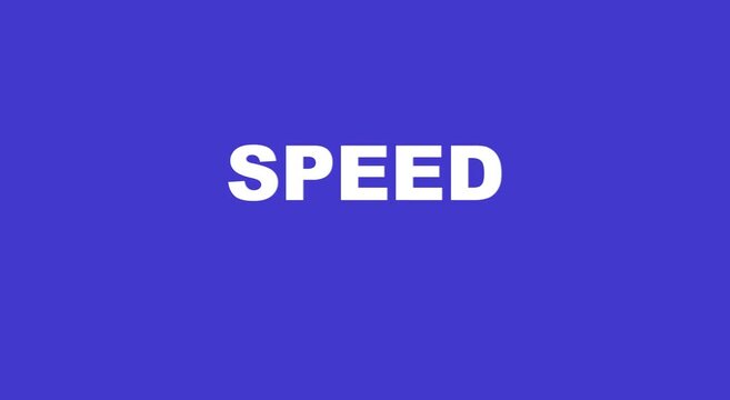Dynamic speed typography motion on minimalist blue animation background