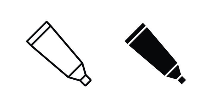Toothpaste tube icon illustration design vector set in black.