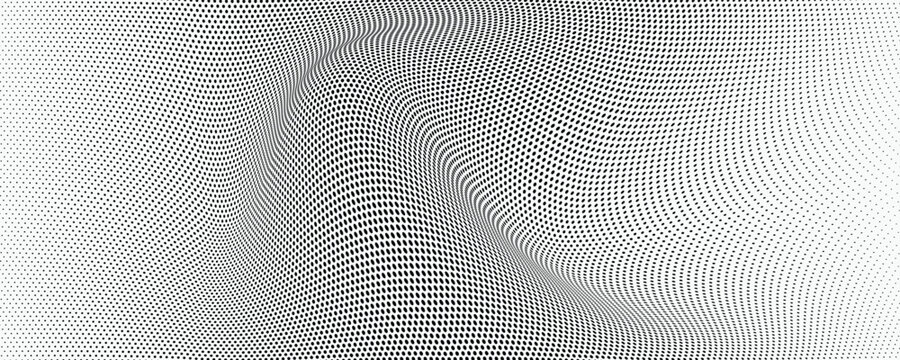 Abstract Dot Wave Halftone Pattern