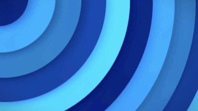 Blue circular overlapping paper layers rotate in a rhythmic pattern creating a minimalist background.