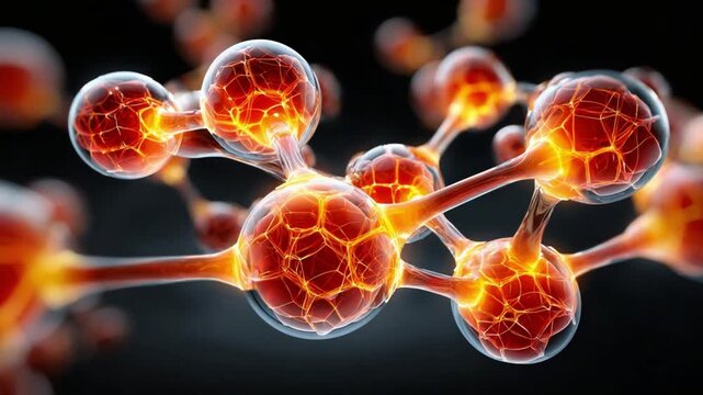 Molecular Marvel: A striking visual representation of molecular structure, each node aglow with intense energy.
