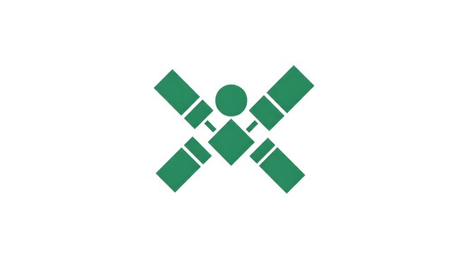 Geometric Green Satellite Icon