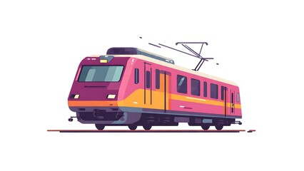 Obraz premium Colorful Modern Train on Tracks