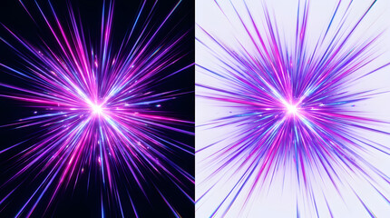 Obraz premium Bursting Brilliance: Abstract illustration captures a vivid display of energy, radiating outwards in dynamic bursts of vibrant light. A fusion of colors illuminate the scene.