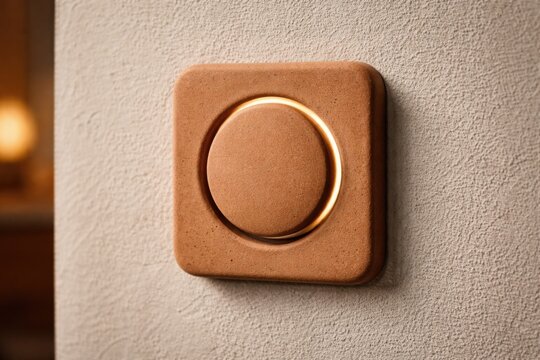 Wall installed clay button for home lighting activation