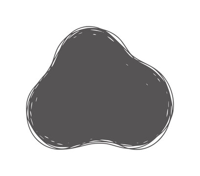 Dark gray irregular blob shape with sketchy outline white