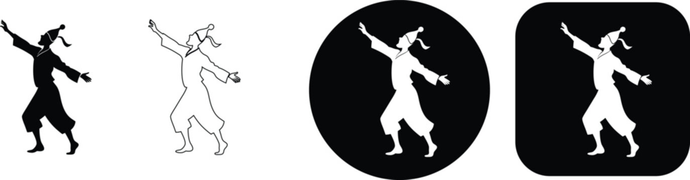 Whirling dervish figure in silhouette and outline formats dervish silhouette black and white
