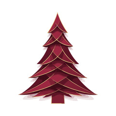 Obraz premium Festive Layered Christmas Tree Illustration Design for Holiday Greeting Cards Seasonal Decoration Art Vector Graphic Download