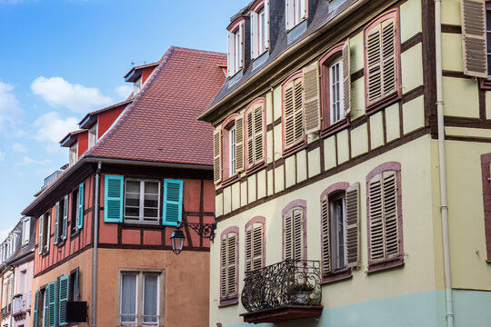 Colorful old houses in the historic center of Colmar, France
