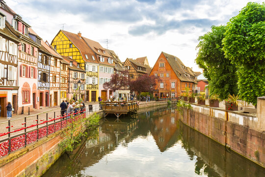 Lauch river flowing through Little Venice in Colmar, France