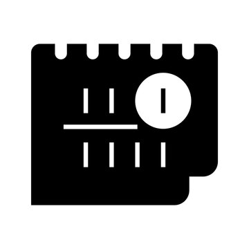 Birthday calendar icon. Holidays and birthday filled symbol. Black and white.