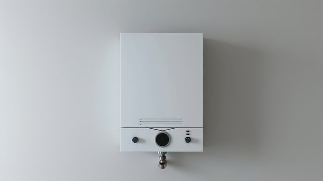 Tankless water heater providing domestic hot water for modern home