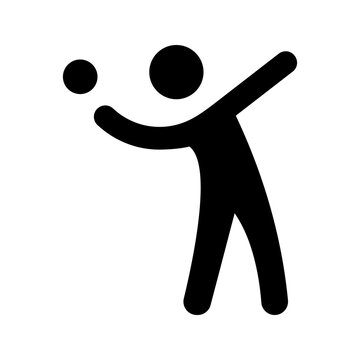 Handball player icon. Sports and team sport filled symbol. Black and white.