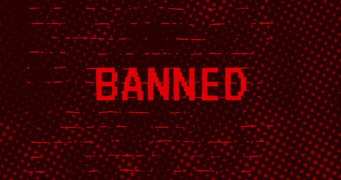 Banned text - Red Effect Glitch