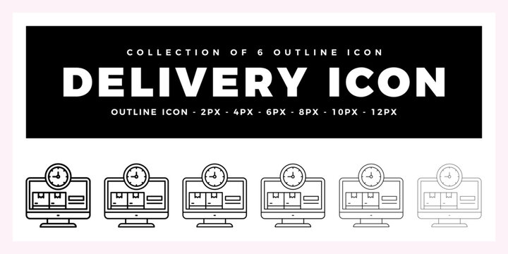 Pack of 6 Outline Vector delivery icon