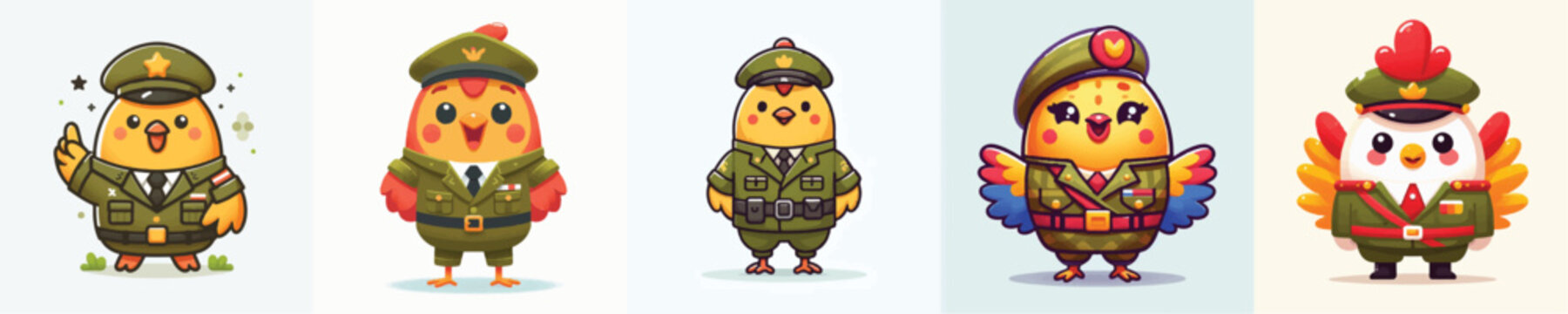 vector of chicken soldier