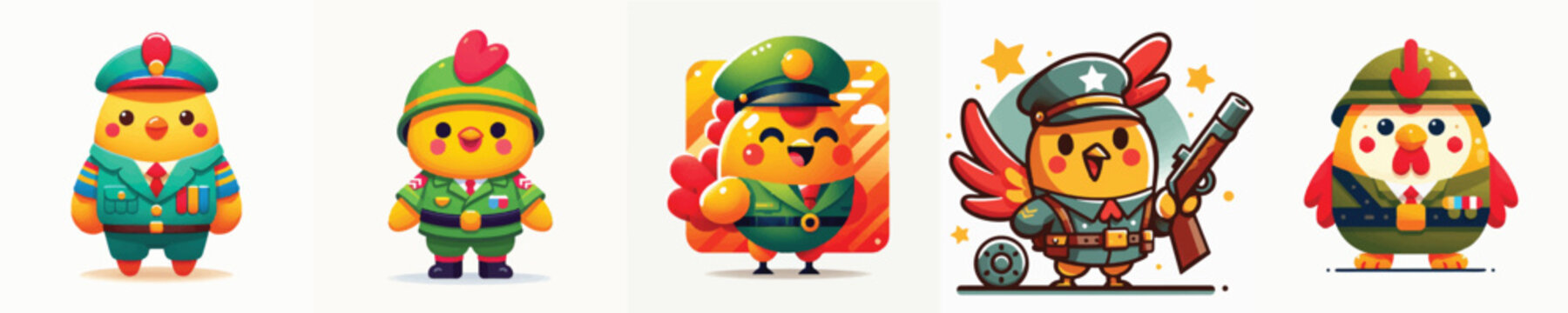 vector of chicken soldier