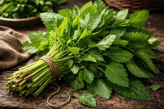Recently gathered bathua with bright green leaves ideal for nutritious meals