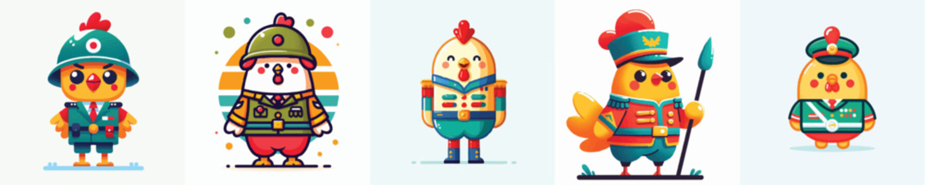 vector of chicken soldier