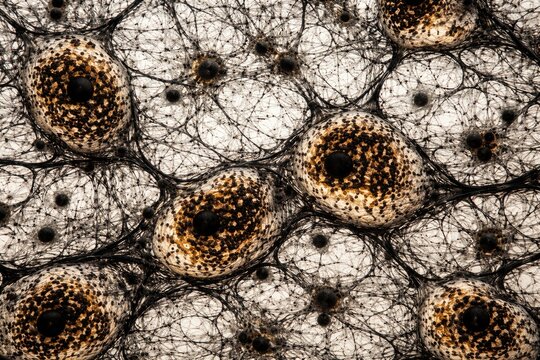 Silver nitrate staining technique revealing melanin granules within neurons of autonomic sympathetic ganglion