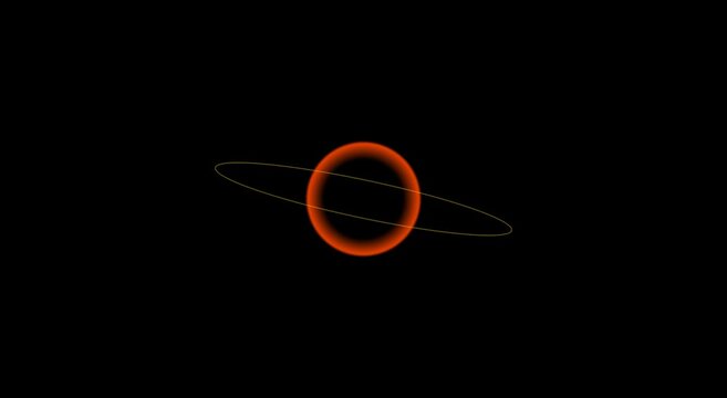 Glowing abstract planet ring rotation motion animation background loop