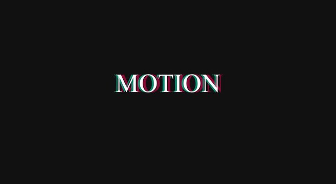 Glitch motion typography text animation with chromatic animation