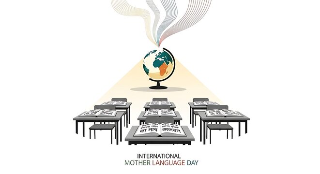 International Mother Language Day celebration with global education concept.