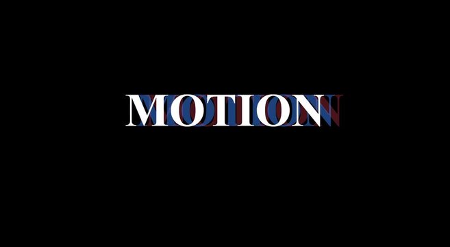 Glitchy motion text effect, distorted typography on black animation