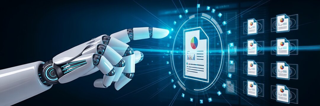 5. Robotic hand interacting with digital document management system