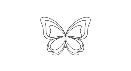 Butterfly outline drawing insect wings. © Klip