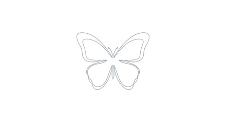 Butterfly outline drawing insect wings. © Klip
