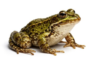 Obraz premium Single marsh frog with clear white background for biological study