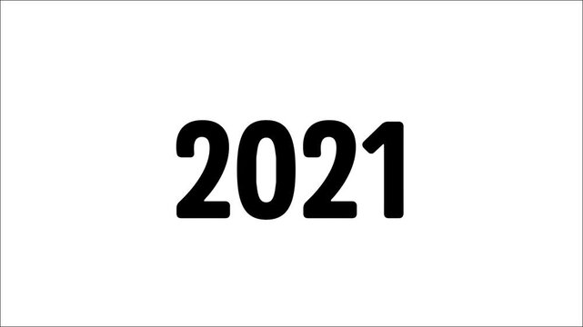moving animation year or years 2000 to 2027 on white background.