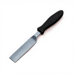 Fototapeta premium Palette knife with black handle isolated on white background for artist studio painting.