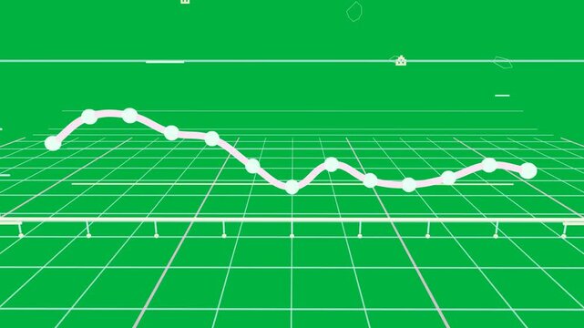 Dot appearing starting pastel spline on grid, nodes linking into wave, showing trend on transparent