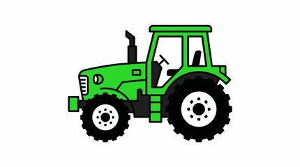 Naklejka premium Green Tractor Icon for Agricultural and Farming Operations