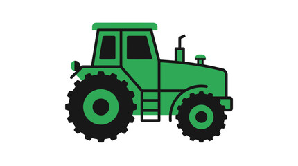 Obraz premium Green Tractor Icon Representing Agriculture and Farming