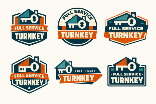 Full service turnkey house key logo set