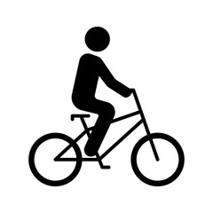 Obraz premium Bicycle rider icon. Transport and cycling filled symbol. Black and white.