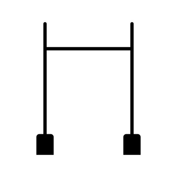 Gymnastics bar icon. Sports and gymnastics line and filled symbol. Black and white.