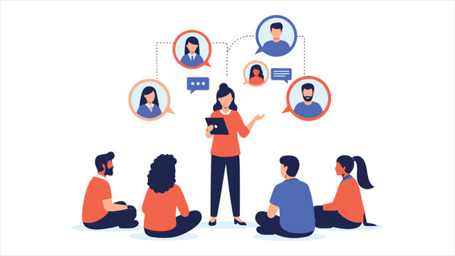 A Vibrant Illustration of Hybrid Communication, Collaborative Leadership, and Global Networking