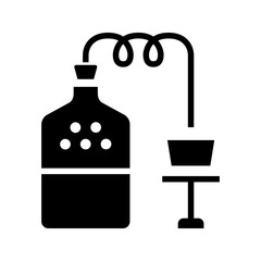 Obraz premium Wine analysis icon. Science and oenology filled symbol. Black and white.