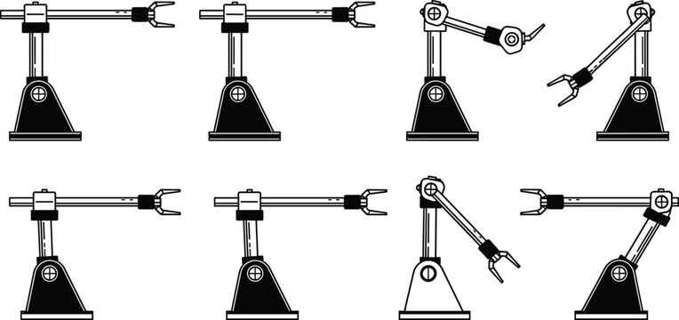 Adjustable Laboratory Clamp Stand Vector Illustration, Scientific Retort Stand with Metal Holder Arm for Chemistry 