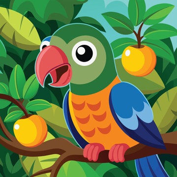 parrot on branch
