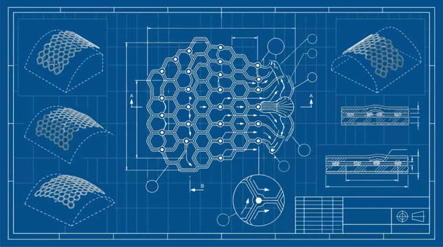 Molecular blueprint model of lattice structure.