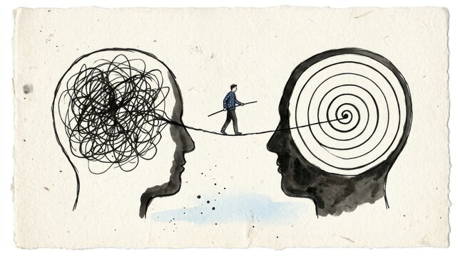 Conceptual Illustration of Communication Between Two Minds